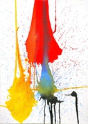 Malerei, Kunst, Art, Acryl, abstrakt, modern, rot, gelb, blau