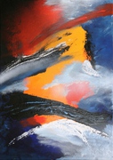 Malerei, Kunst, Art, Acryl, Abstrakt, modern, rot, gelb, blau