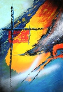 Malerei, Kunst, Art, Acryl, Abstrakt, modern, rot, gelb, blau