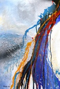 Malerei, Kunst, Art, Acryl, Abstrakt, modern, blau, weiß, rot