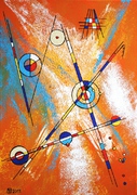 Malerei, Art, Kunst, Acryl, Expressiv. modern, Bild, abstrakt, rot, gelb