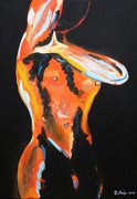 Kunst, Art, Acryl, Akt, Mann