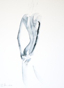 Rückenakt 2011, Akt, Aquarell, Kunst, Art, Frau