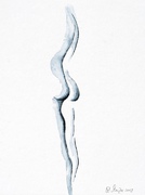 Akt, Aquarell, Kunst, Art, Rückenakt, Frau, schwarz-weiß