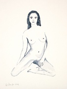 Akt,  Aquarell, Kunst, Art, Frau, schwarz-weiß