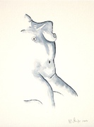 Akt,  Aquarell, Kunst, Art, Frau, schwarz-weiß