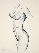 Akt,  Aquarell, Kunst, Art, Frau, schwarz-weiß