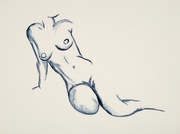 Akt,  Aquarell, Kunst, Art, Frau, schwarz-weiß