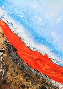 Malerei, Acryl, Abstrakt, Materialmix, Art, modern, Kunst, rot, blau, weiß