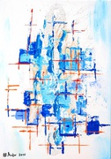 Malerei, Art, Kunst, Acryl, Expressiv. modern, Bild, abstrakt, blau, türkis, weiß