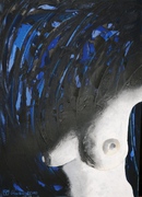 Akt, Acryl, Kunst, Art, Akt, Acryl, schwarz weiß, Frau