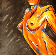 Spannung 2017, Kunst, Art, Akt, Acryl, Frau