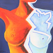 Kunst, Art, Acryl, Akt, Bodypainting, Frau, Farbe