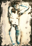 Kunst, Art, Akt, Acryl, Mann