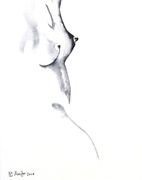 Akt, Acryl, Kunst, Art, schwarz weiß, Frau