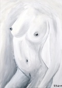 Akt, Acryl, Kunst, Art, schwarz weiß, Frau