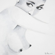 Akt, Acryl, Kunst, Art, schwarz weiß, Frau