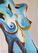 Kunst, Art, Acryl, Akt, Expressionismus, Frau, Farbe